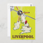 Vintages Liverpool Travel Poster Postkarte (Vorne/Hinten)