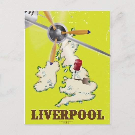 Vintages Liverpool Travel Poster Postkarte (Vorderseite)