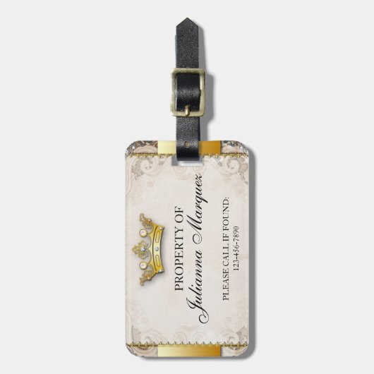 Vintages Lizenzeigentum am Gepäcktag Gepäckanhänger (Vorderseite vertikal)