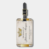 Vintages Lizenzeigentum am Gepäcktag Gepäckanhänger (Vorderseite vertikal)