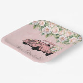 Vintages LKW-Brautparty Rosa Pink Pappteller (Gewinkelt)