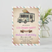 Vintages LKW-Eis Einladung (Stehend Vorderseite)