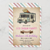 Vintages LKW-Eis Einladung (Vorne/Hinten)