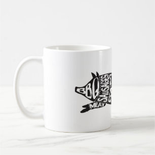 Vintages Lob das Schweinefett-lustige Schwein Kaffeetasse