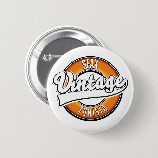 Vintages Logo für Sfax tunisia Button (Vorne & Hinten)