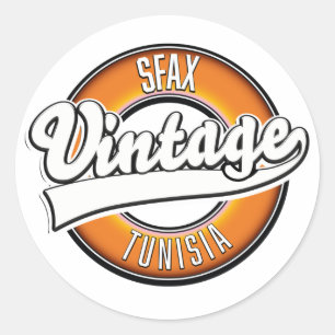 Vintages Logo für Sfax tunisia Runder Aufkleber