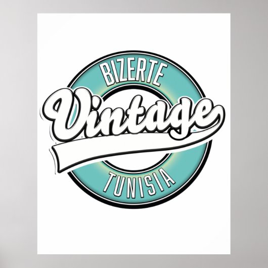 Vintages Logo von Bizerte tunisia Poster (Vorne)
