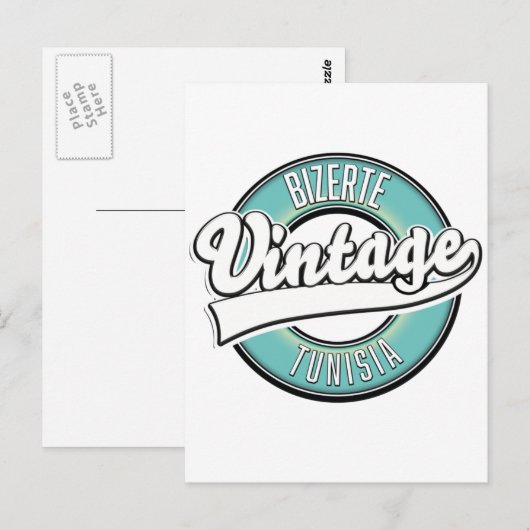 Vintages Logo von Bizerte tunisia Postkarte (Vorne/Hinten)