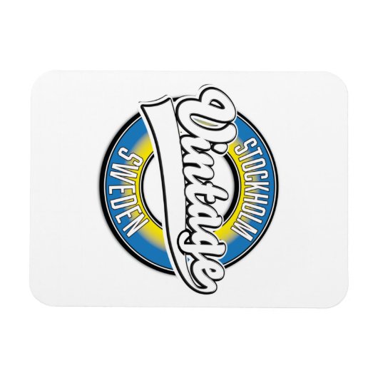 Vintages Logo von Stockholm Schweden Magnet (Horizontal)