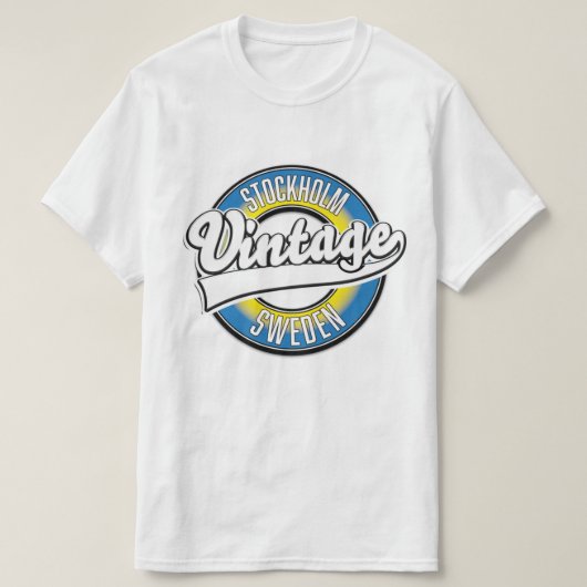 Vintages Logo von Stockholm Schweden T-Shirt (Design vorne)