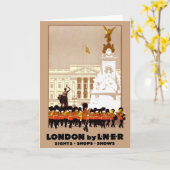 Vintages London - England mit Bahnreise Postkarte (Gelbe Blume)