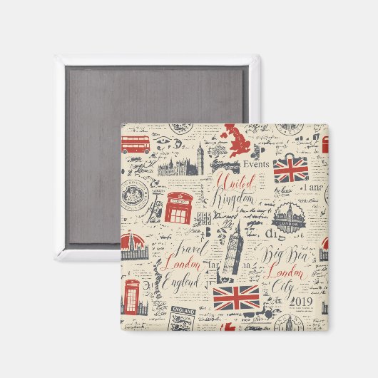 Vintages London Magnet (Vorderseite/Rückseite)