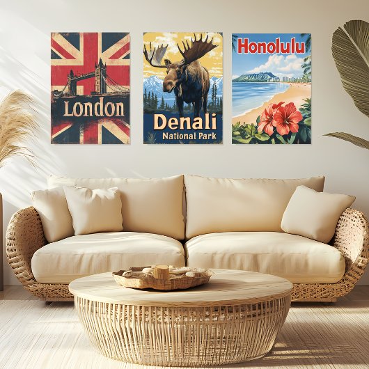 Vintages London Tower Bridge Travel Poster