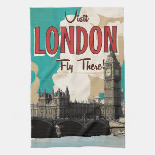 Vintages London Travel Poster Geschirrtuch