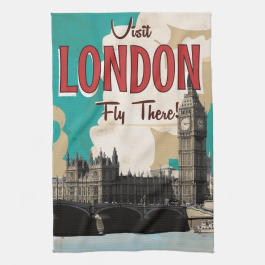 Vintages London Travel Poster Geschirrtuch (Vertikal)