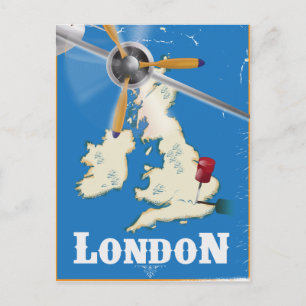 Vintages London Travel Poster Postkarte