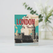 Vintages London Travel Poster Postkarte (Stehend Vorderseite)