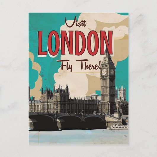 Vintages London Travel Poster Postkarte (Vorderseite)