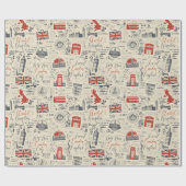 Vintages London Wrapping Paper Geschenkpapier (Flach)