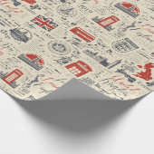 Vintages London Wrapping Paper Geschenkpapier (Ecke)