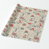 Vintages London Wrapping Paper Geschenkpapier (Ungerollt)