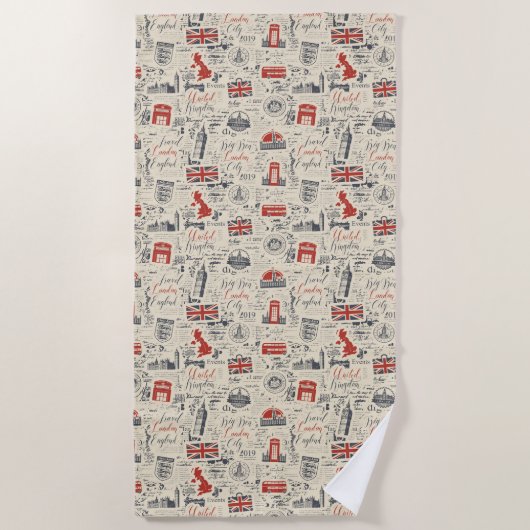 Vintages Londoner Badetuch (Vorderseite)