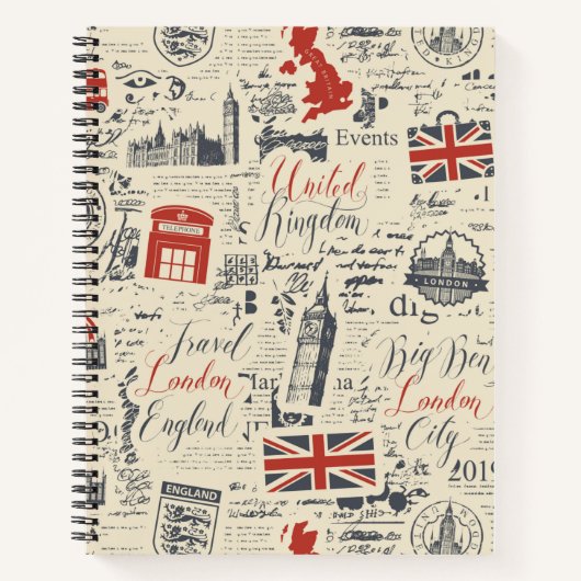 Vintages Londoner Notebook Notizblock (Vorderseite)