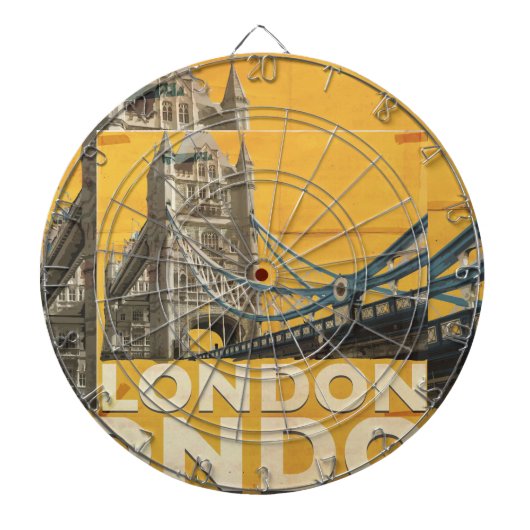 Vintages Londoner Poster Dartscheibe (vorne)