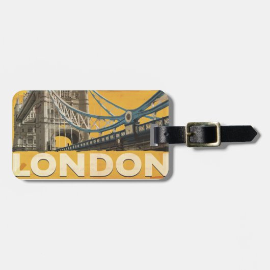 Vintages Londoner Poster Gepäckanhänger (Vorderseite horizontal)