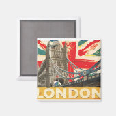 Vintages Londoner Poster Magnet (Vorderseite/Rückseite)