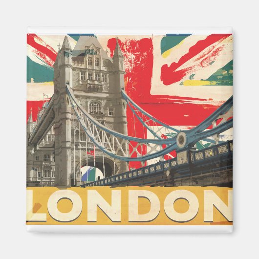 Vintages Londoner Poster Magnet (Vorne)