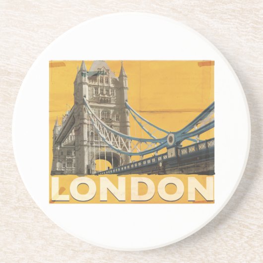 Vintages Londoner Poster Untersetzer (Vorne)