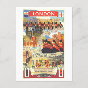 Vintages Londoner Reiseplakat Postkarte
