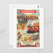 Vintages Londoner Reiseplakat Postkarte (Vorne/Hinten)