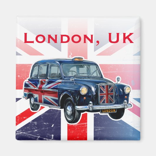 Vintages Londoner Schwarztaxi Magnet (Vorne)