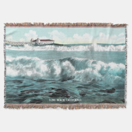 Vintages Long Beach CA Throw Blanket Decke