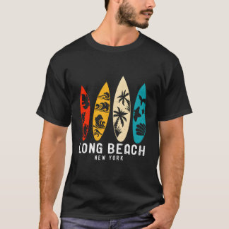 Vintages Long Beach New York Beach Surfbrett T-Shirt