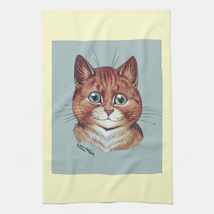 Vintages Louis Wain orange Geschirrtuch