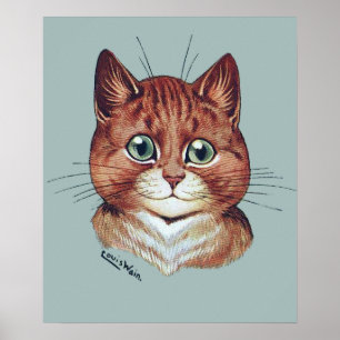 Vintages Louis Wain orange Tabby-Katzen-Plakat Poster