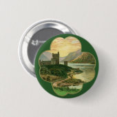Vintages Lucky Gold Kleeblatt mit einem irischen S Button (Vorne & Hinten)