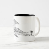 Vintages Luft-Flugzeug Zweifarbige Tasse (VorderseiteRechts)