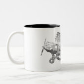 Vintages Luft-Flugzeug Zweifarbige Tasse (Links)