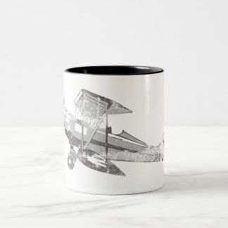 Vintages Luft-Flugzeug Zweifarbige Tasse