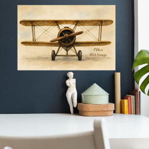 Vintages Luftfahrzeug Antik-Flugzeug Luftfahrzeug- Poster