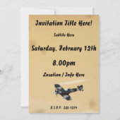 Vintages Luftfahrzeug Einladung (Rückseite)