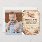 Vintages Luftfahrzeug Geburtstag Foto Danke Karte (Vorderseite)