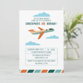 Vintages Luftfahrzeug Geburtstagspartei/Party des  Einladung (Stehend Vorderseite)