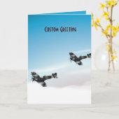 Vintages Luftfahrzeug Karte (Gelbe Blume)