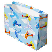 Vintages Luftfahrzeug-Luftwaffenflugzeug-Party Große Geschenktüte (Rückseite Schrägansicht)