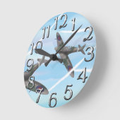 Vintages Luftfahrzeug Runde Wanduhr (Winkel)